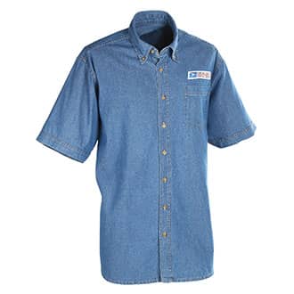 Postal Uniform Shirt Denim Short Sleeve for Mail Handlers an